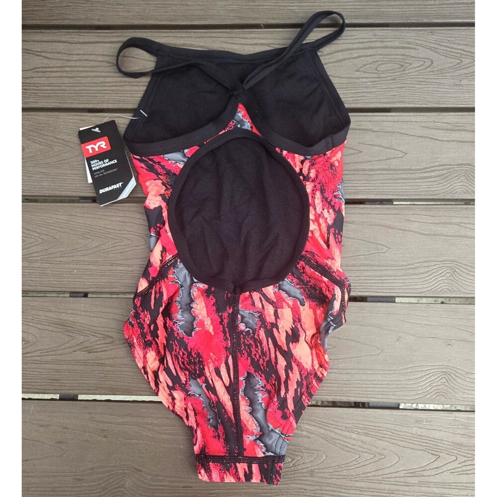 TYR DuraFast Lite Brandello Diamondfit 1 Pc Swim Red Women's Sz 30 New - Picture 2 of 3